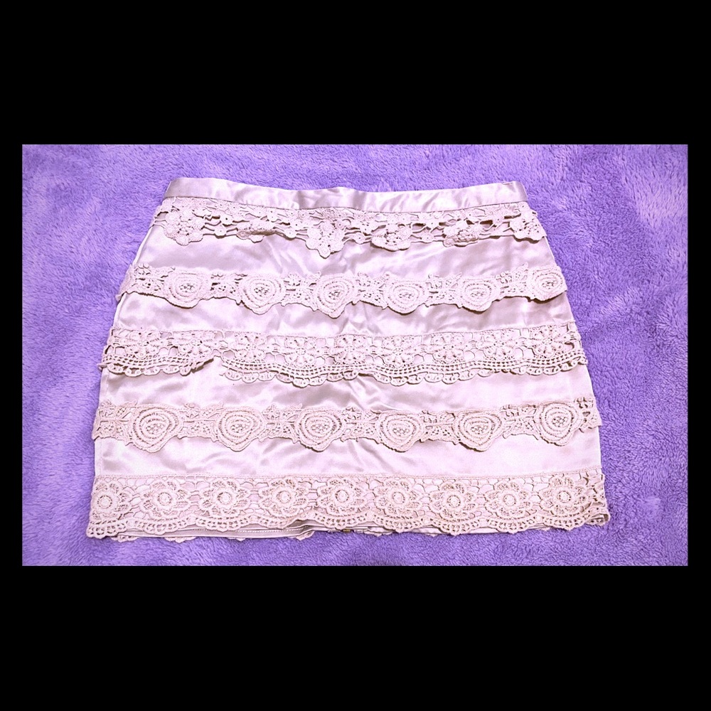Champagne lace skirt